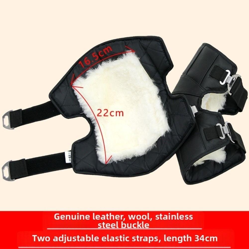 Windproof Motorcycle Kneepad Cowhide Thermal Leg Warmers Winter Knee Brace  Outdoor