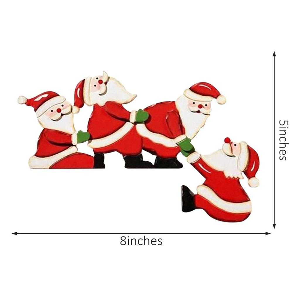 Christmas Door Frame Decoration Santa Claus Wooden Elk Xmas Party Decor Ornament Home Window Crafts Home New Year Gifts 2025 New
