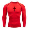 Компрессионные рубашки с принтом креста для мужчин, спортивные, быстросохнущие футболки, топы, спортивные костюмы для бега, рашгарды, базовые слои, нижние рубашки