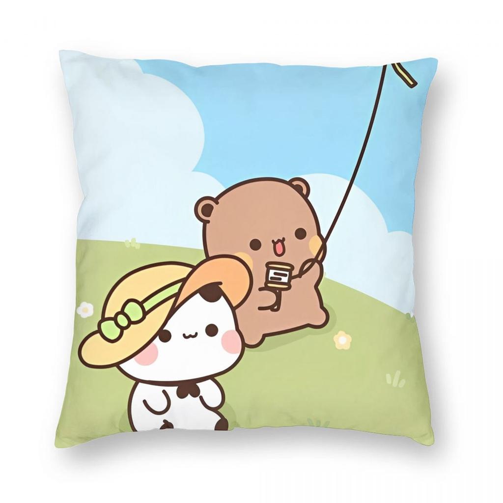 Kawaii Cute BuBu Panda Dudu Pillowcase Soft Polyester Cushion Cover Decoration Throw Pillow Case Cover Home Square Xcm