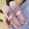 Fashion Fashion Shallow Bow Flat Sandals Women Higher Quality Satin Round Toe Designer Mary Jane Shoes Women Soft Sole Dress Ballet Shoe