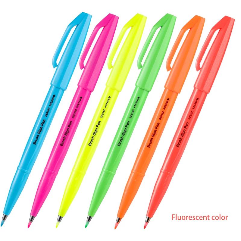 Япония Pentel Touch Brush Ручки-кисти Fude Pen Мягкий Гибкий Наконечник 36 Цветов В Наличии Новые Пастельные Цвета Ручка-кисть для Леттеринга