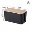 Cable Storage Box Power Strip Case Wooden Power Line Wire Management Organizer Anti-Dust Charger Socket Network Line Storage Bin
