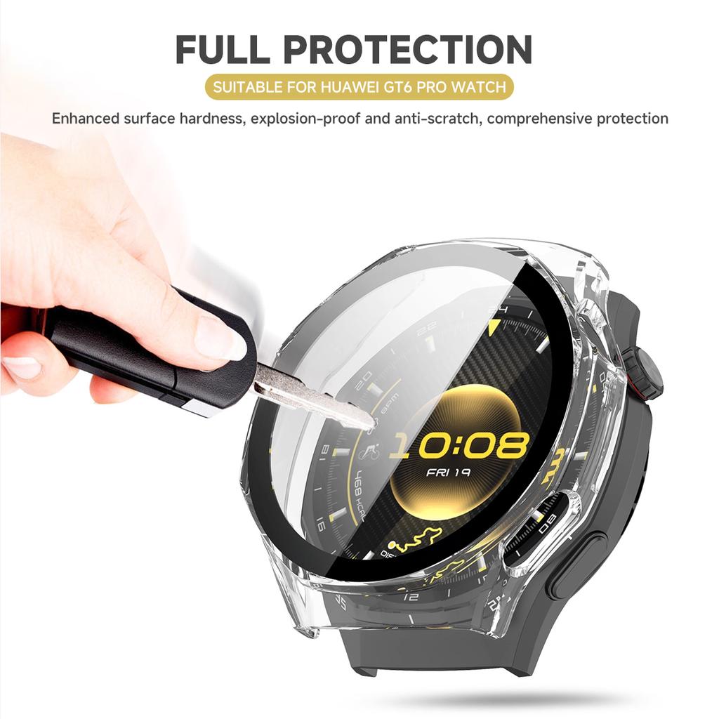 Полный защитный чехол для Huawei Watch GT 6 Pro 46 мм Чехол-защита экрана GT6 Pro 46 мм Чехол-оболочка PC 2-в-1 + Закаленное стекло