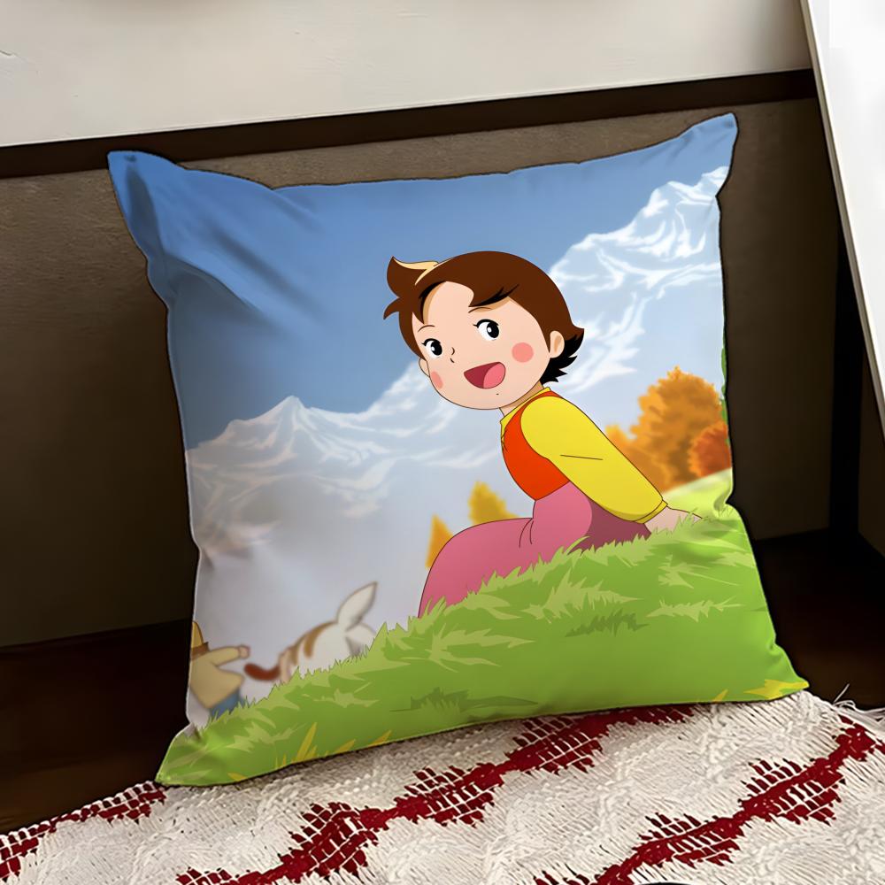 Cute HHeidi Girl of the AAlps Cushion Cover Reversible Soft Durable Pillow Cover Home Car MultiScene Use for Daily Comfort