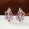Rose Gold Color Wedding Earrings for Women Butterfly Flower Earrings Rainbow Multicolor Hoop Earrings