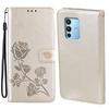 Тисненая кожаная книжка с розой для Vivo V23 5G, кошелек, слоты для карт, чехол