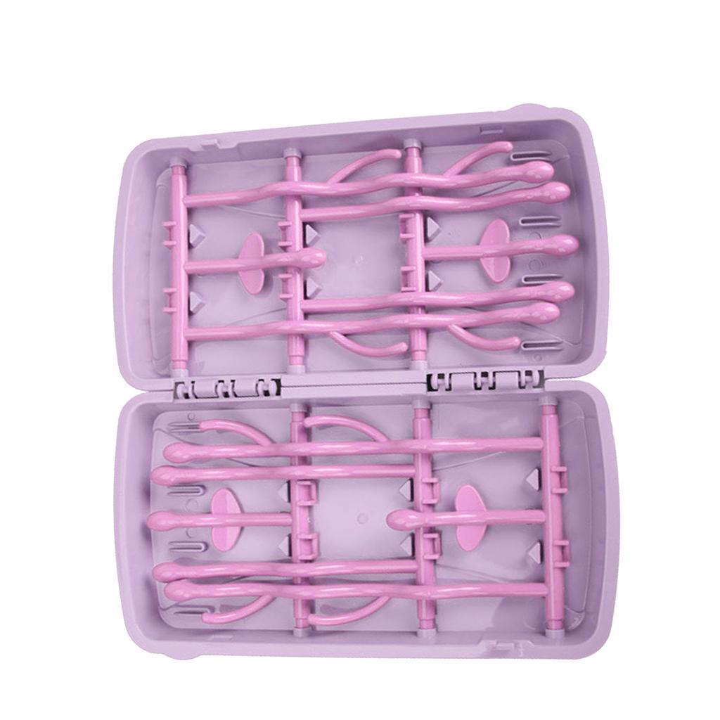 Baby Bottle Drying Rack PP Safe Foldable Portable Baby Bottle Countertop Drain Rack Pink