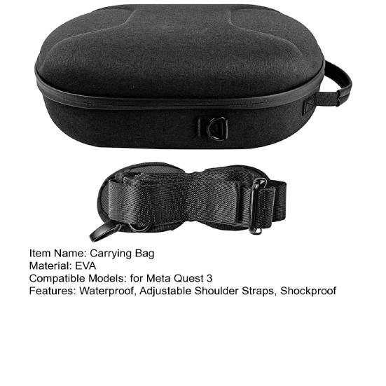 Водонепроницаемый дорожный чехол из ЭВА Защитная сумка через плечо Регулируемый плечевой ремень Противоударная сумка для переноски с защитой от царапин для очков Meta Quest 3 VR