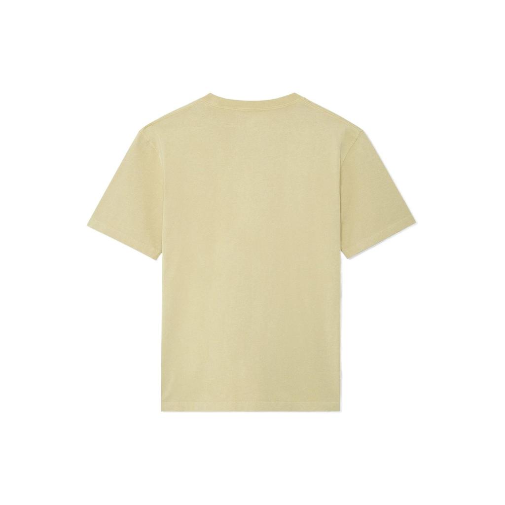 Li Ning Creative Print Logo Solid Color Round Neck Short Sleeve T-Shirt Unisex Tops Yellow AHSS144-2