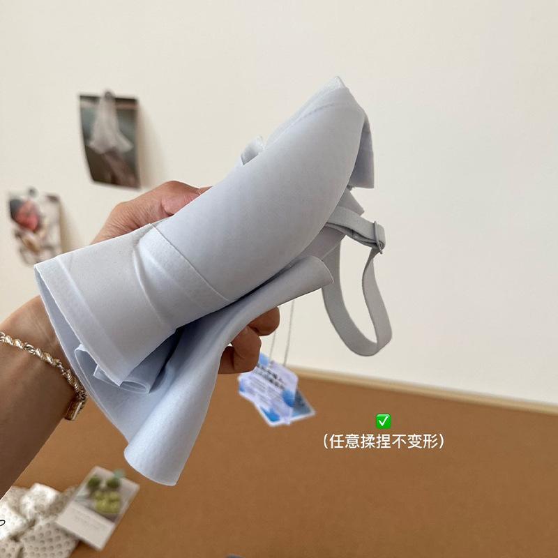 #Ultra-thin cool ice-skin underwear women's small breasts gather and pull up to prevent sagging comfortable bra thin