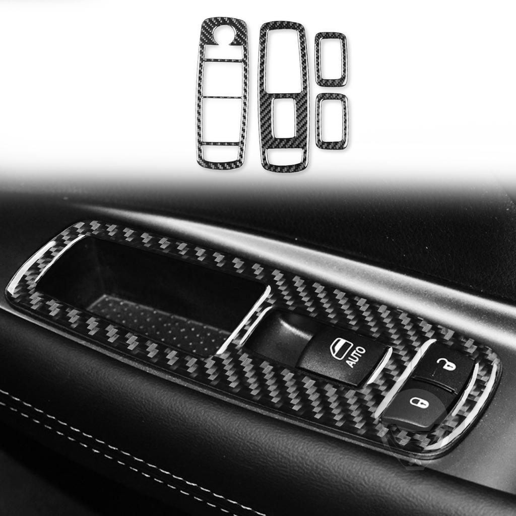 For Dodge Journey 2011-2017 Carbon Fiber Window Lift Control Button Panel Trim Cover Car Interior Accessories Decorative Sticker
