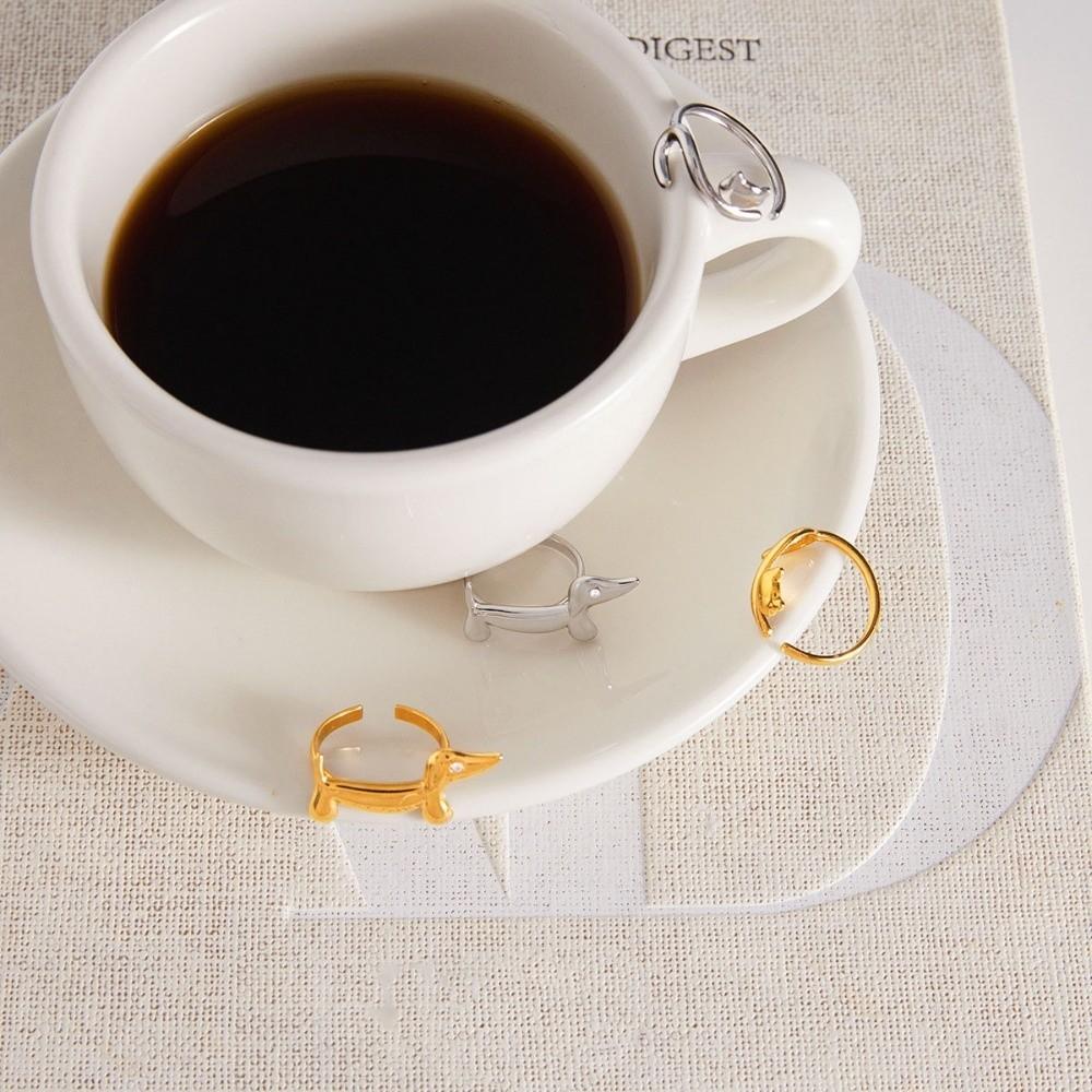 Cat Dog Ring Lines Women Jewelry Vintage Opening Ring Ladies