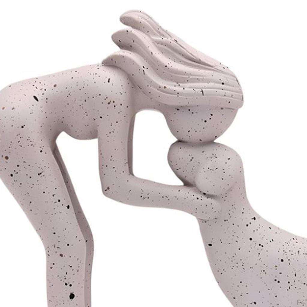 Women and Dog Statue Decoration 15.7x14cm Memory Gifts Sculpture for Tabletop