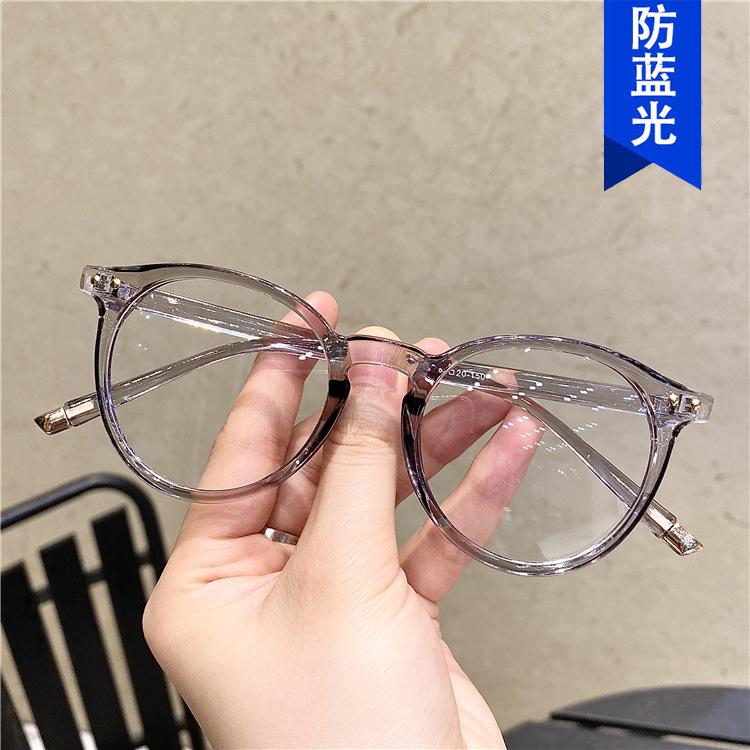 Anti-blue rice nail flat mirror round new women's trendy retro glasses frame glasses frame literary and artistic