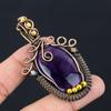 Аметист драгоценный камень из чистой медной проволоки обернутый ювелирный кулон ручной работы для подарка