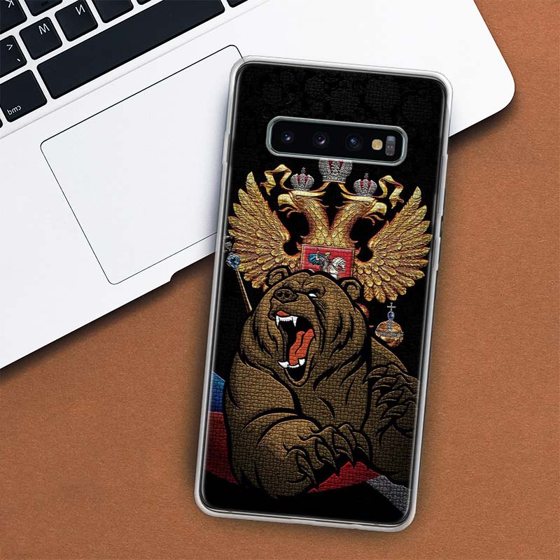 Чехол для телефона с эмблемой и флагами России для Samsung Galaxy S10 Plus S20 FE S21 S22 Ultra S10E S9 S8 + S6 S7 Edge Lite Shell Coque