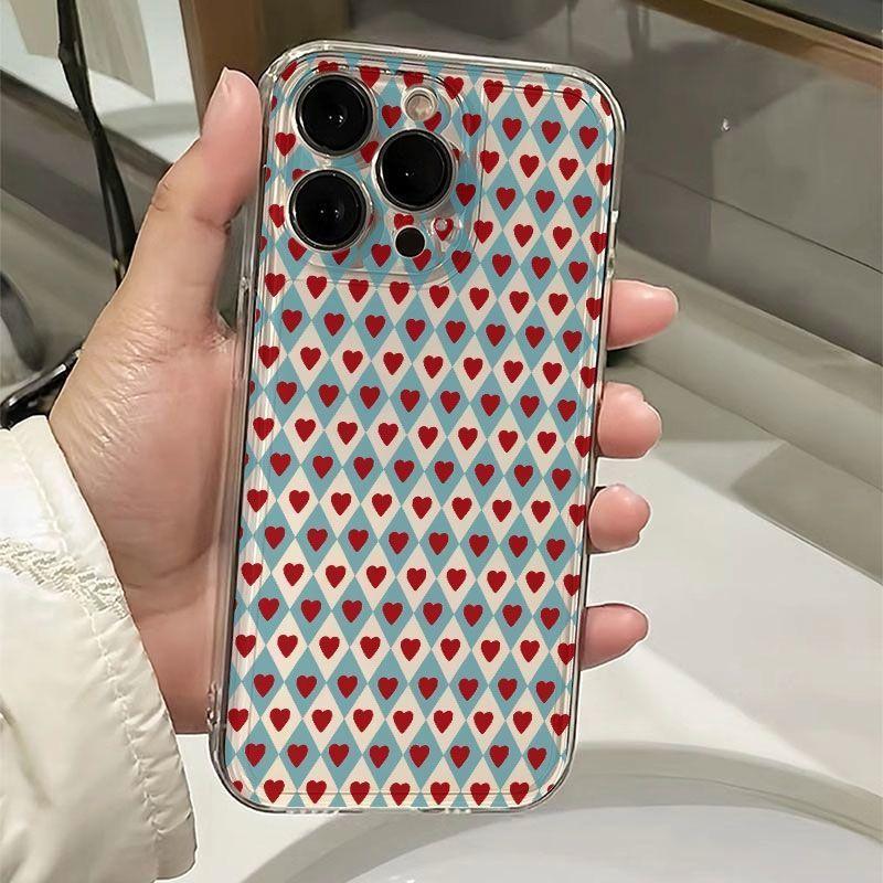 Ins полноэкранный маленький сердечко чехол для мобильного телефона iPhone17Promax продвинутое ощущение подходит для Apple 16Pro космический чехол 15