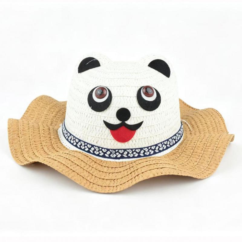 Children's straw hat summer shade outdoor outing hat cute girl hat wave fashion tide beach hat
