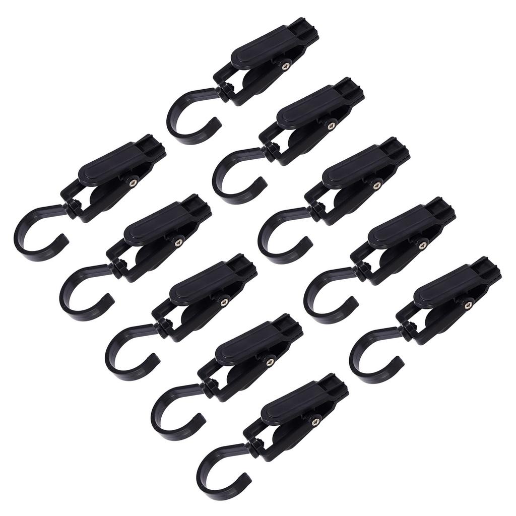 10pcs Clothes Hook Clips Multi Purpose Strong Load Bearing Rotatable Plastic Hat Hanging Clips for Socks Curtains