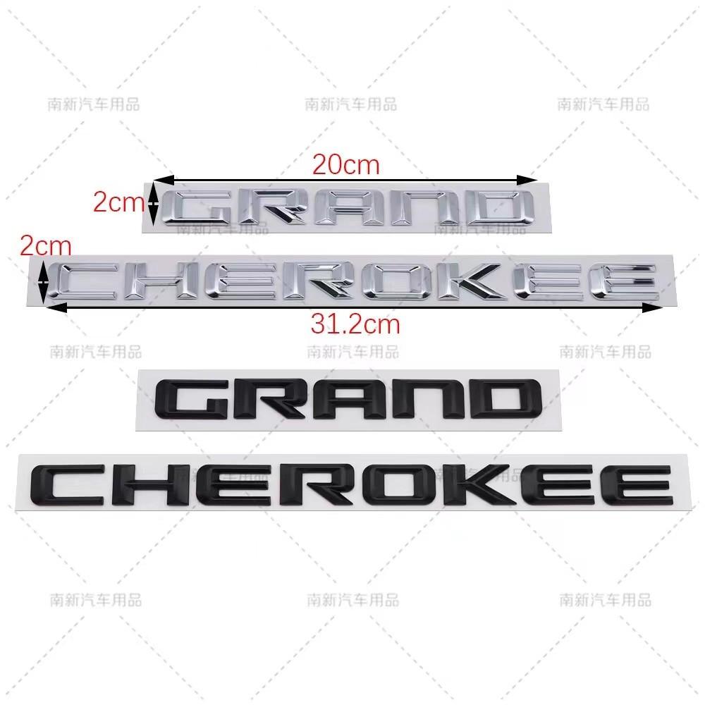 3D ABS Chrome Black Logo Grand Cherokee Emblem Letters Nameplate Car Door Badge Decal For Jeep Grand Cherokee Sticker Accessoies AMV1