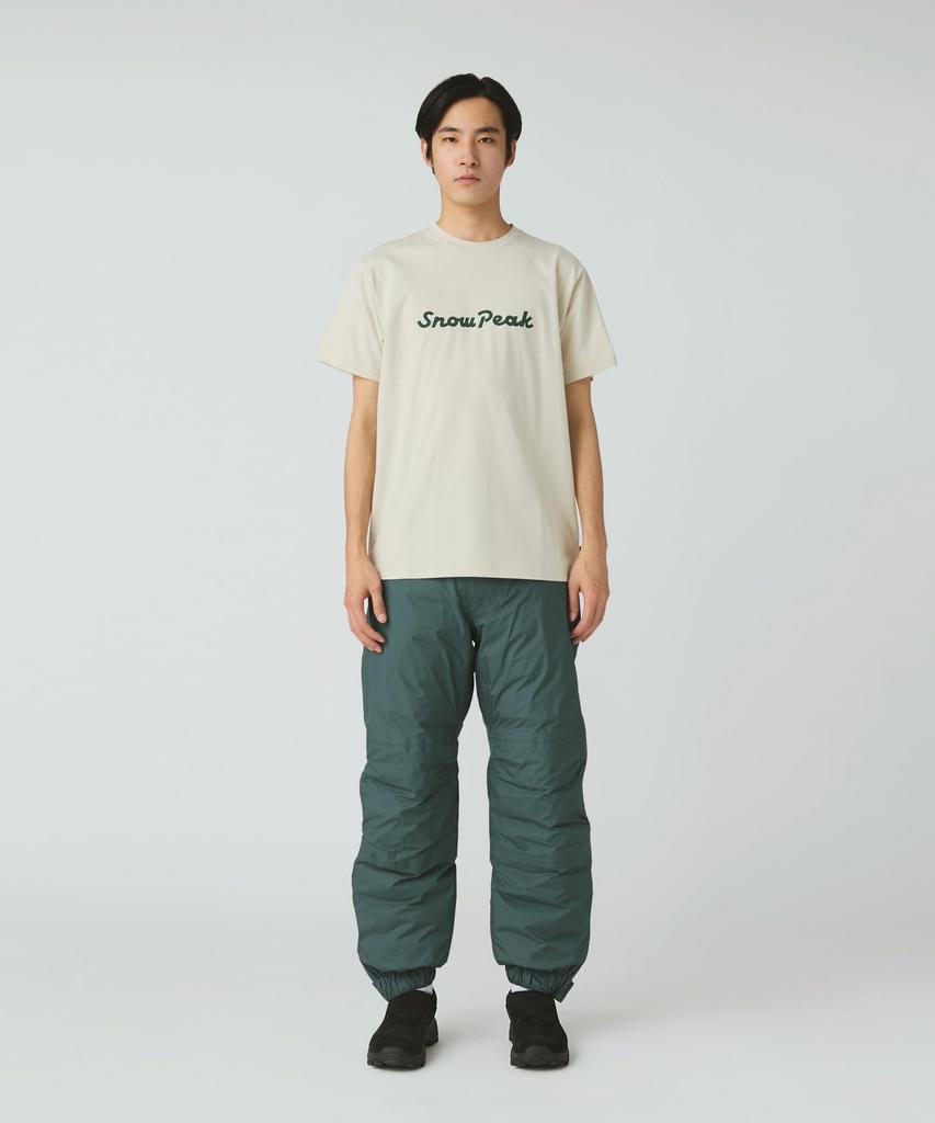 Snow Peak Typography Short and Size S T-Shirt TS-25AU003, Sleeve, Men's Women's, IVORY,