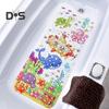 100x40CM Cartoon Sea Animal Bathtub Mat with Suction Cup Drain Holes Rectangle Bathroom PVC Non-slip Mat Machine Washable Kids Bath Shower Floor Mat