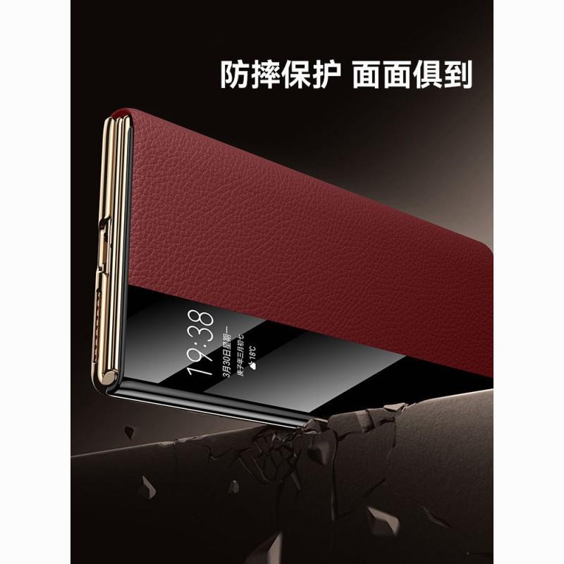 Premium Genuine Leather Flip Case Mate XTS With Smart Window Magnetic Shockproof Kickstand Design