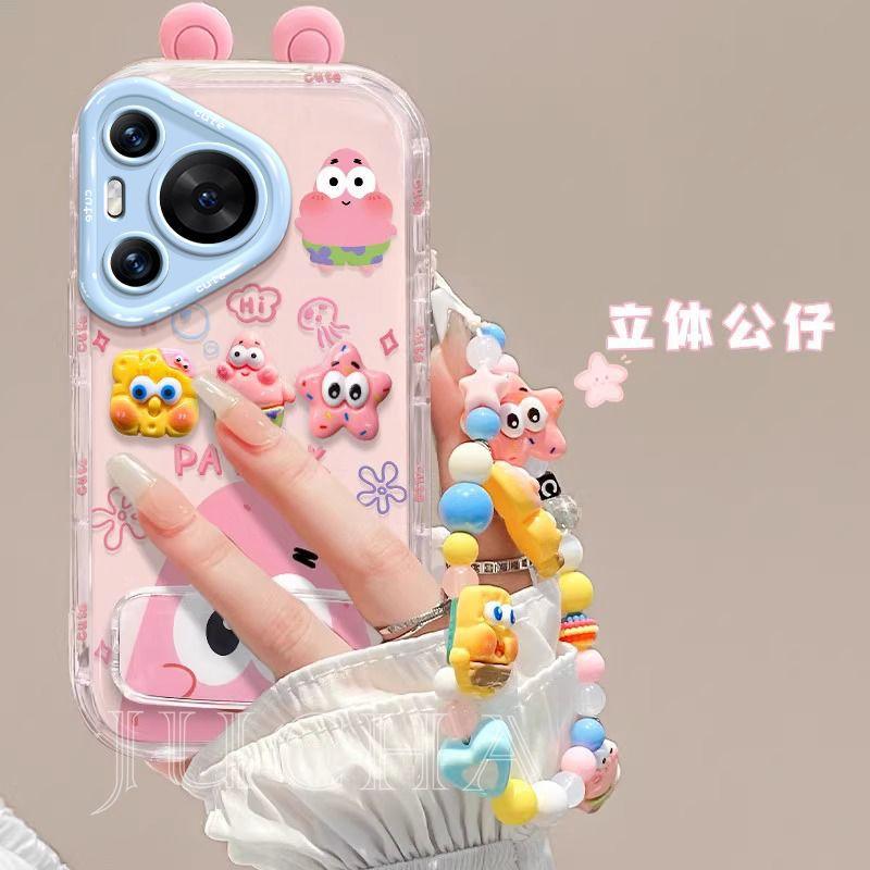 Применимо к чехлу для мобильного телефона Huawei pura70 мультяшный милый HUAWEIp60pro дизайнерский p50 Губка Боб Квадратные Штаны