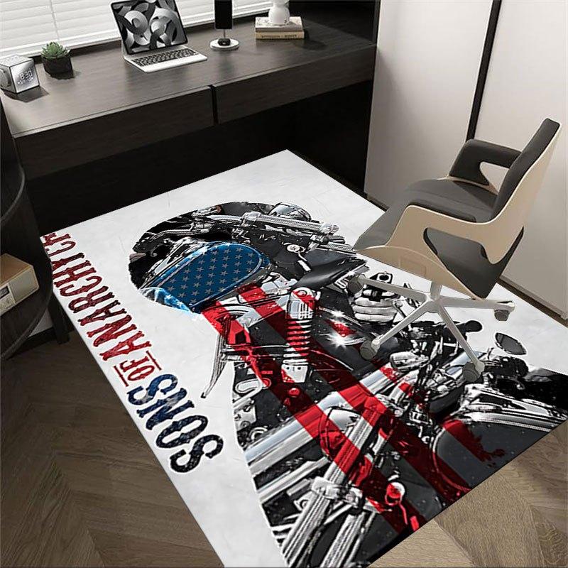 1pc Sons of Anarchy themed Office Carpet Chair Mats - durable polyester rug for home theater, office, dorm room decor - tA46