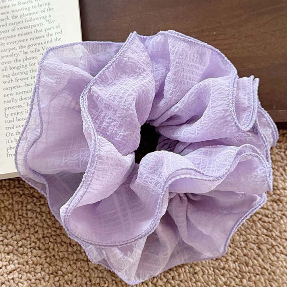 Однотонные кружевные плиссированные резинки для волос в корейском стиле, толстая кишка, веревка для головы, ежедневно