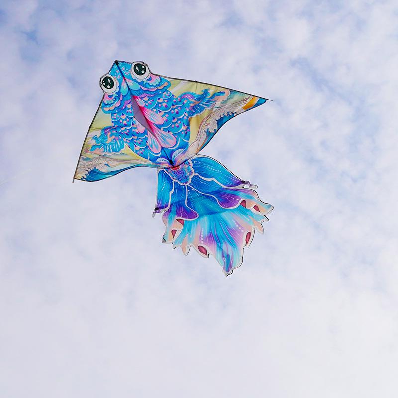 High-End Chinese Style Goldfish Koi Kite for Adults - Easy to Fly in Light Breezes.