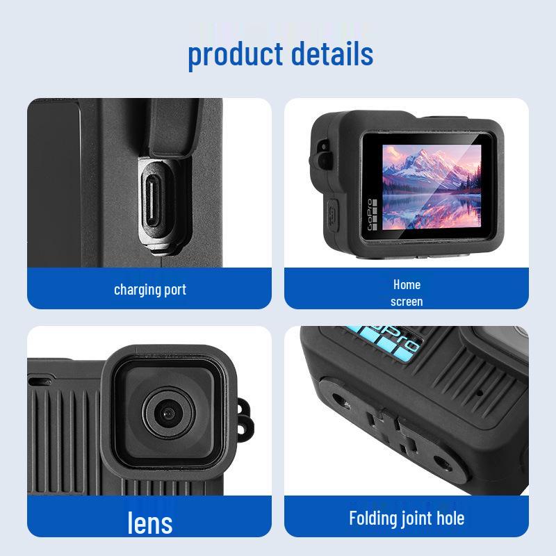 Защитный силиконовый чехол для GoPro Hero с крышкой для объектива и крышкой для аккумулятора