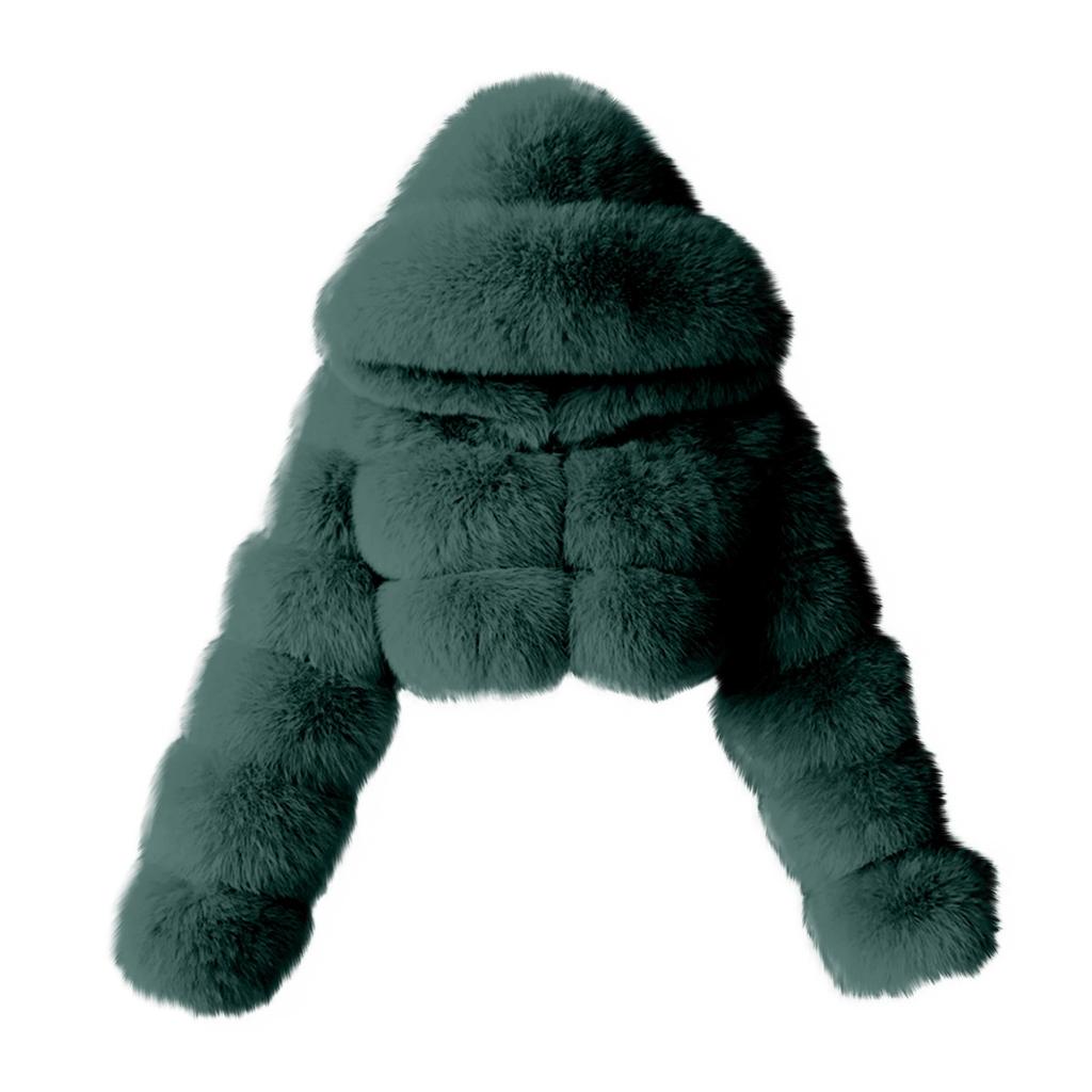 Женская модная куртка, однотонное плюшевое пальто с длинными рукавами и капюшоном