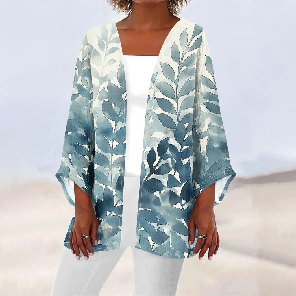 Женская повседневная модная легкая куртка средней длины с принтом Caot в стиле ретро, ​​кардиган