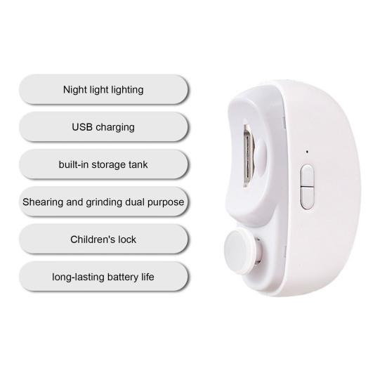 3-в-1 электрическая машинка для стрижки ногтей, полировщик со светодиодной подсветкой, 2-скоростная регулируемая автоматическая пилка для ногтей с питанием от аккумулятора Type-C, устройство для маникюра