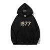 Толстовка с капюшоном с буквенным принтом '1977' - Унисекс, Уличный стиль, Осенне-зимние essentials