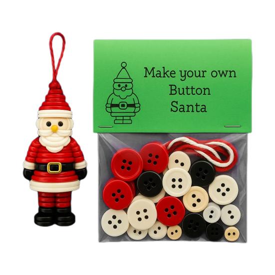 Сделай сам Рождественское украшение из пуговиц Пуговичный снеговик Набор для украшения рождественской елки