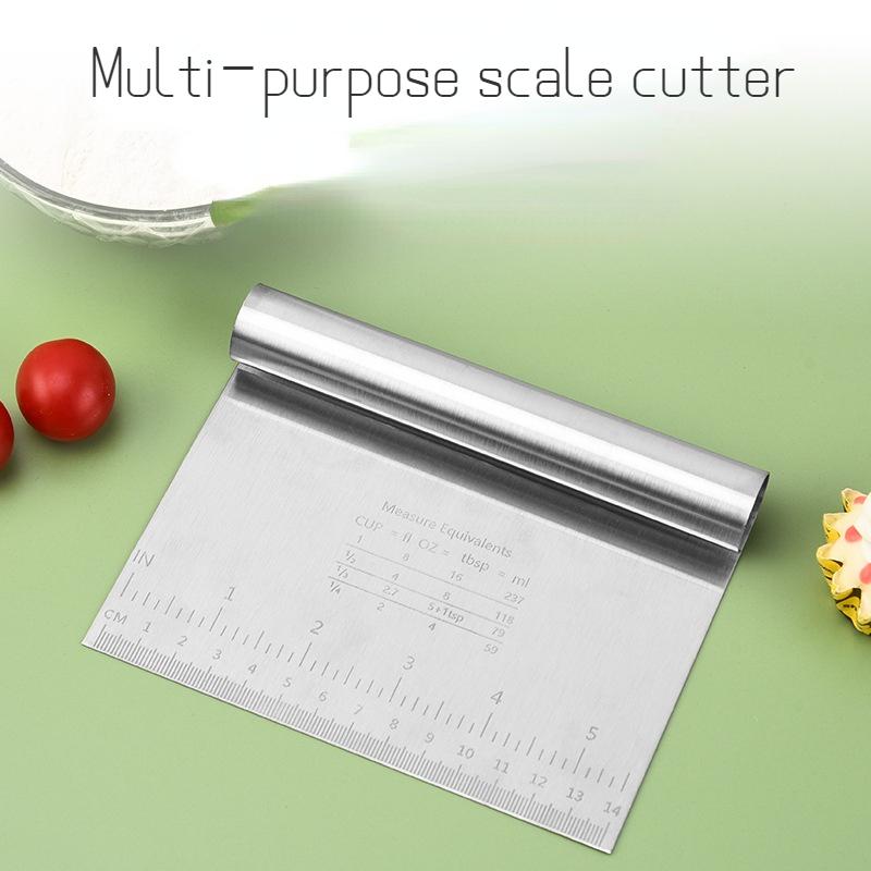 1PC Stainless Steel Noodle Knife Cake Scraper with Scale Pastry Cutters Baking Cake Cooking Dough Scraper Baking Accessories