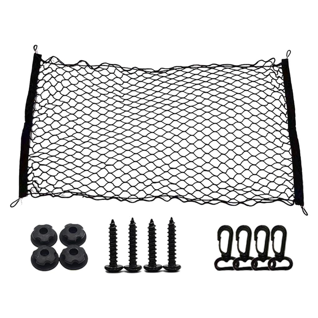 Trunk Mesh Cargo Net, Pickup with Hooks Elastic Cargo Net for Truck Bed -