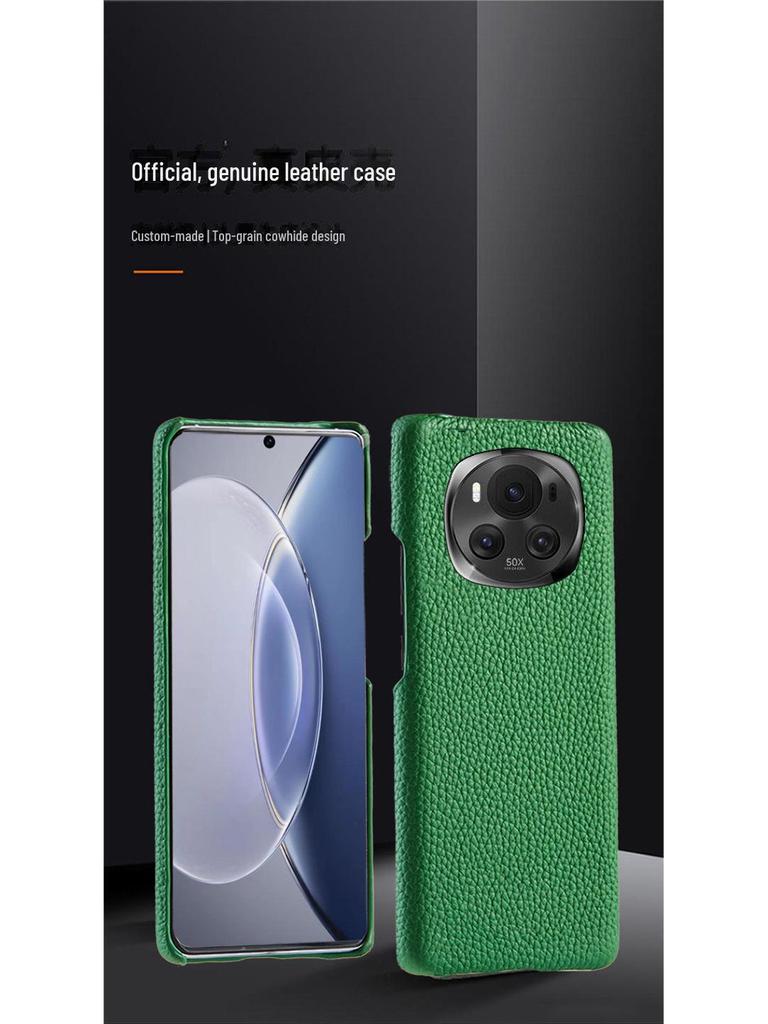 Чехол Honor Magic6Pro из натуральной кожи с узором из коровьей кожи личи для максимальной защиты