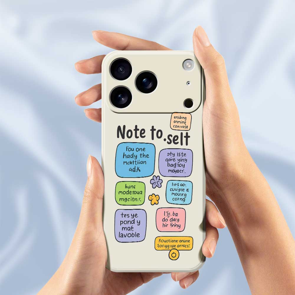 For iPhone 17 Pro Case Colored Sticky Notes Pattern Printing Straight Edge TPU Phone Back Cover