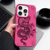 Черный дракон узор матовый мягкий чехол для телефона iPhone 16 Pro Max 15 Pro 14 13 12 11 TPU кожа текстура тонкий противоударный бампер чехол