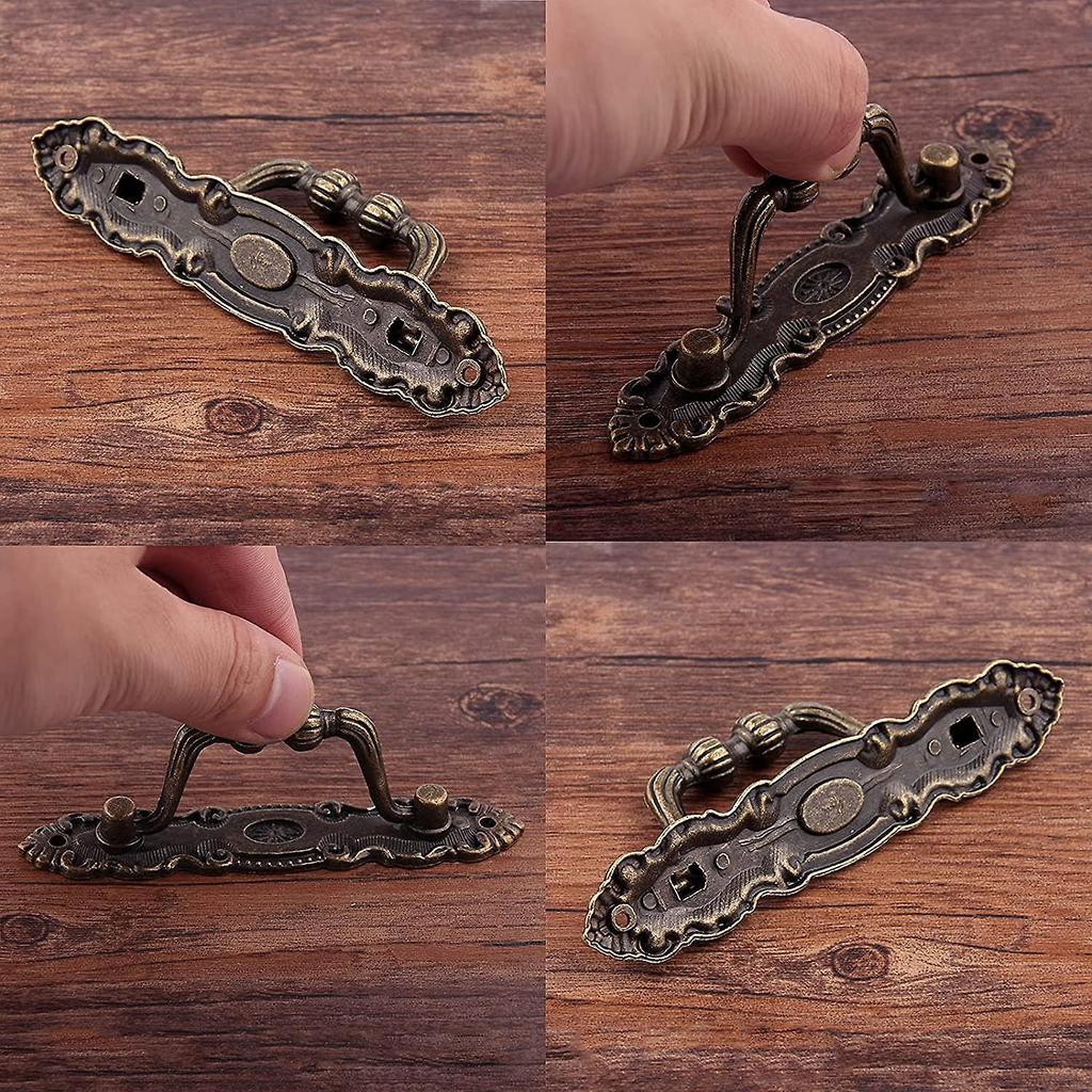 6 штук винтажных ручек для ящиков из цинкового сплава, в комплекте 12 винтов, ручка для шкафа из цинкового сплава, для мебели, шкафов, комодов, деревянных ящиков