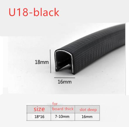 U Edge Banding Car Door Edge Protection Strip Decorative U Frame Bar Crashproof Strip Rubber Vehicle Sealing Strip Car Decor