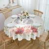 Easter Watercolor Rabbit Flower Round Table Cloth Festival Dining Waterproof Tablecloth Table Cover For Wedding Party Decor