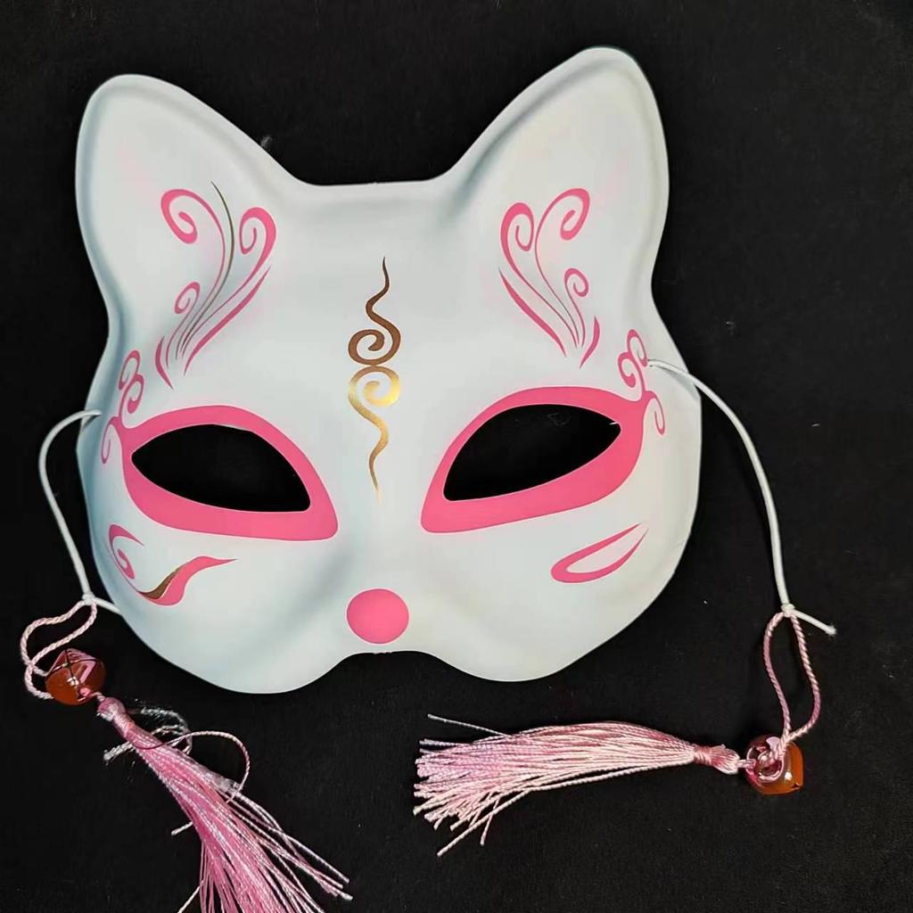 Luminous Cat Fox Mask - Hand-Painted Japanese Style Halloween Party Cosplay for Women