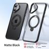 KEYSION Прозрачный матовый чехол для MagSafe для iPhone 16 16 Plus с вращающимся на 360 ° магнитным кольцом-подставкой, противоударная задняя крышка для телефона