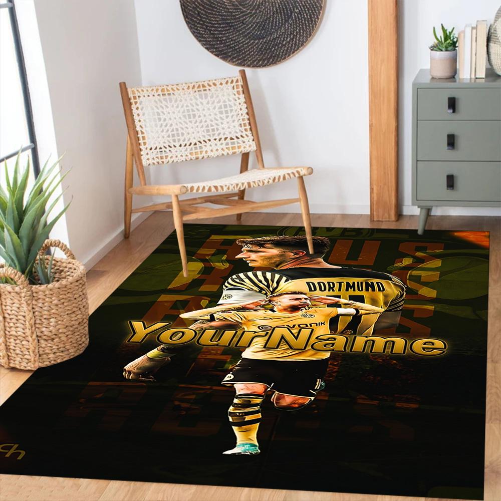 Borussia Dortmund Customize Text Floor Mat Perfect for Decorate room Study room Living Rooms Playrooms Anti-slip Rug Office home decor Spiritual Gift