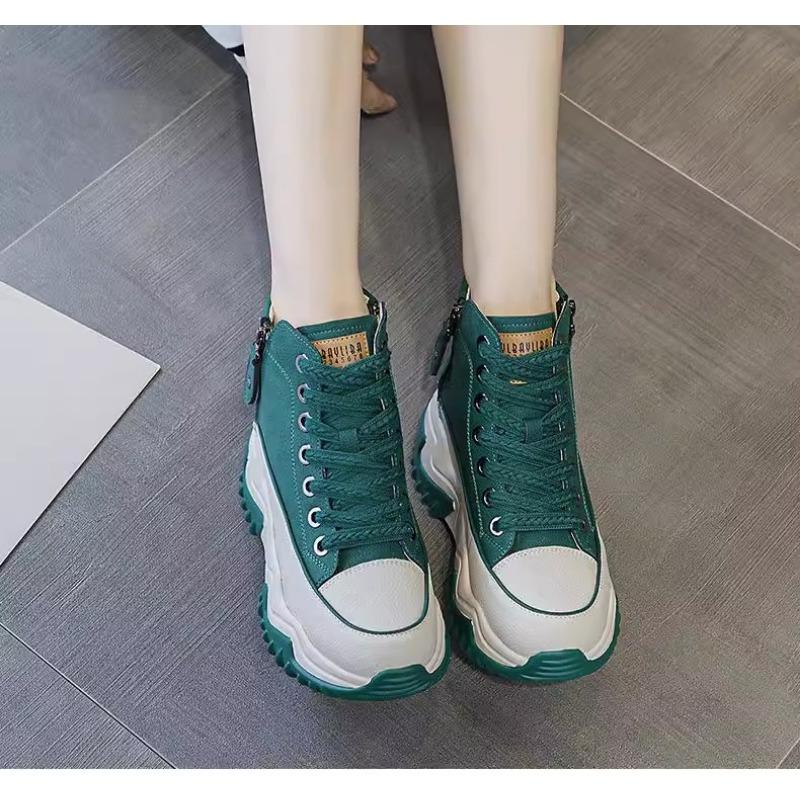 Женская обувь Pop Shoes, осенне-зимняя обувь Niche High-top, повседневная спортивная обувь на толстой подошве